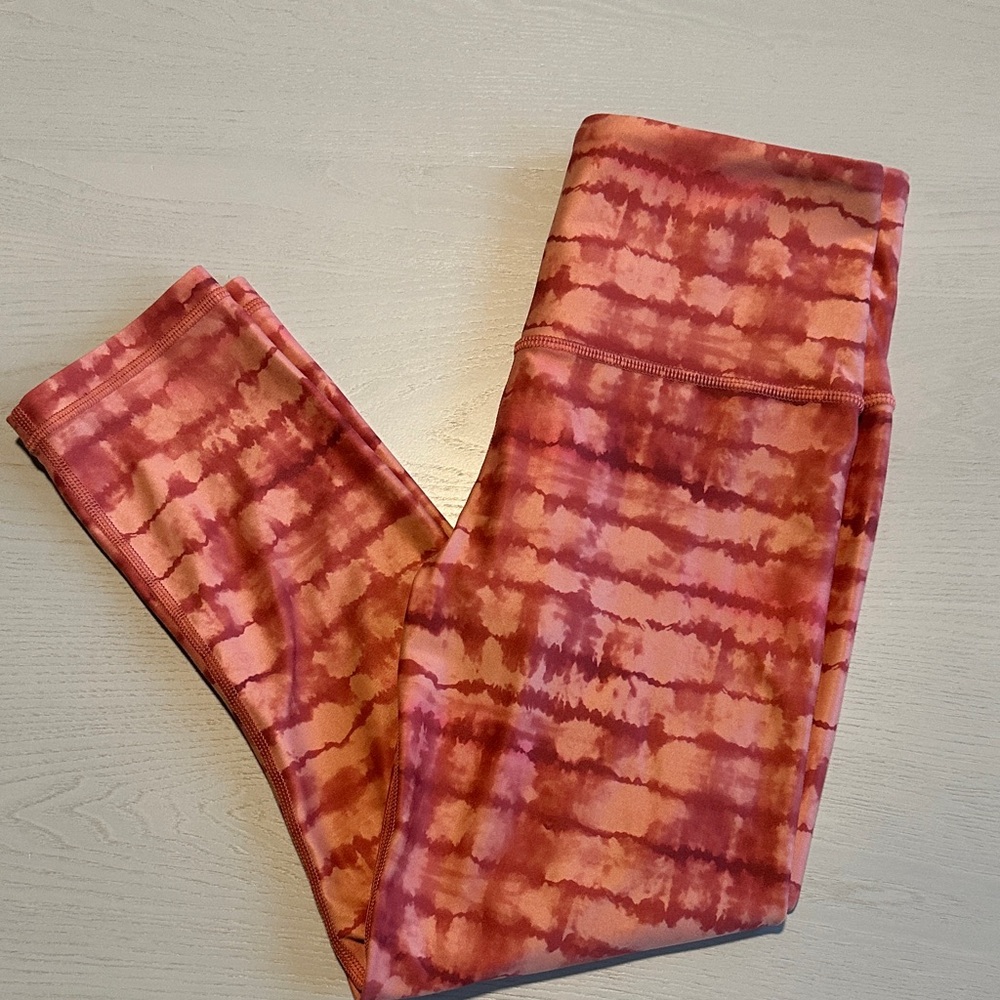 Athleta Pink Tie-Dye Leggings